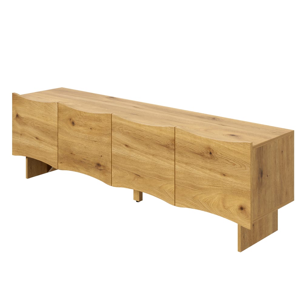 Meuble tv 4 portes en pin l 155 cm Meuble tv 4 portes en pin l 155 cm