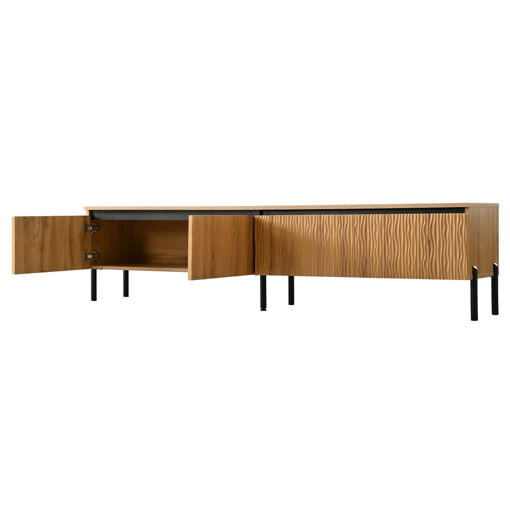 Meuble tv 4 portes en pin l 180 cm Meuble tv 4 portes en pin l 180 cm