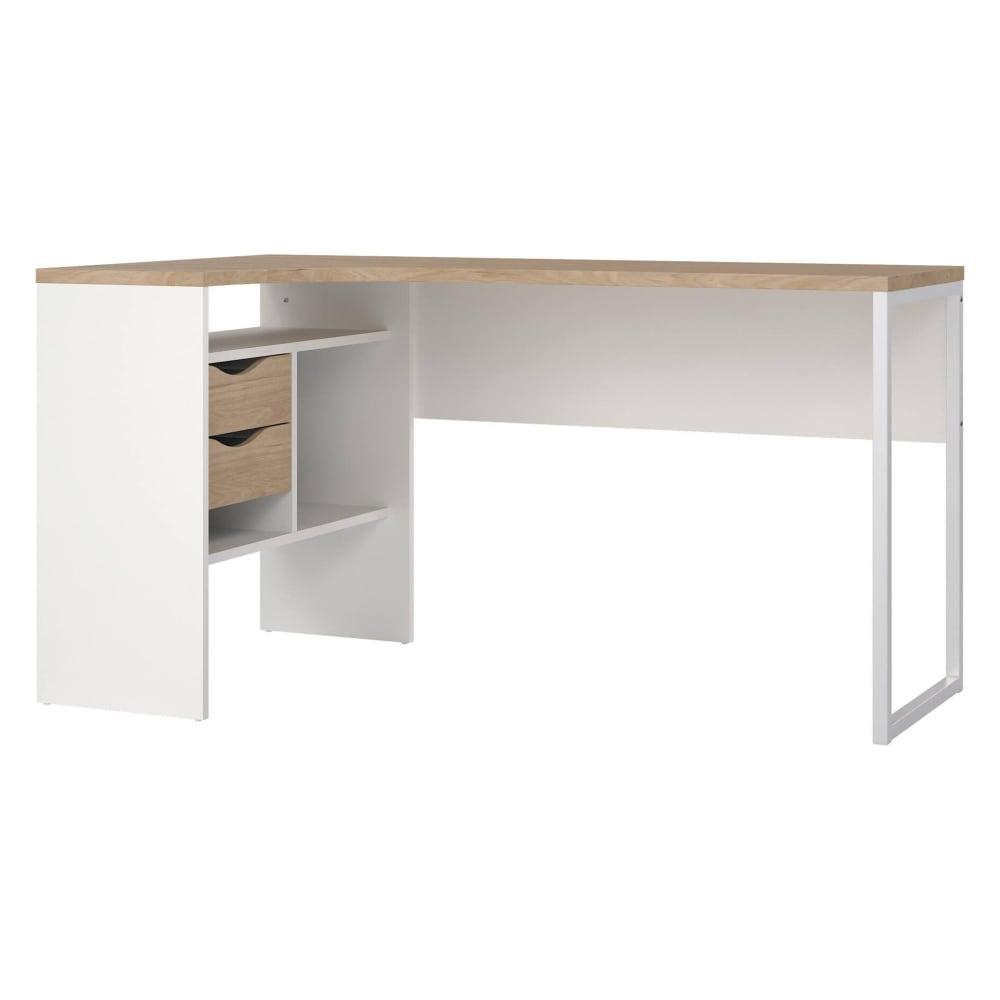 Dmora Schreibtisch Weiß Holz 145x81x77h cm style modern Weiß Holz