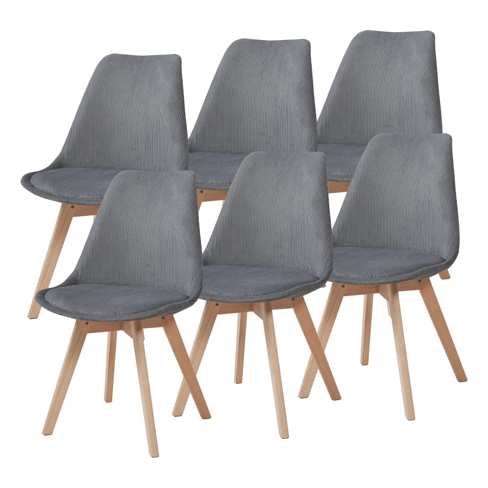 Lot de 6 chaises grise 82 x 49 x 54 cm Lot de 6 chaises grise 82 x 49 x 54 cm