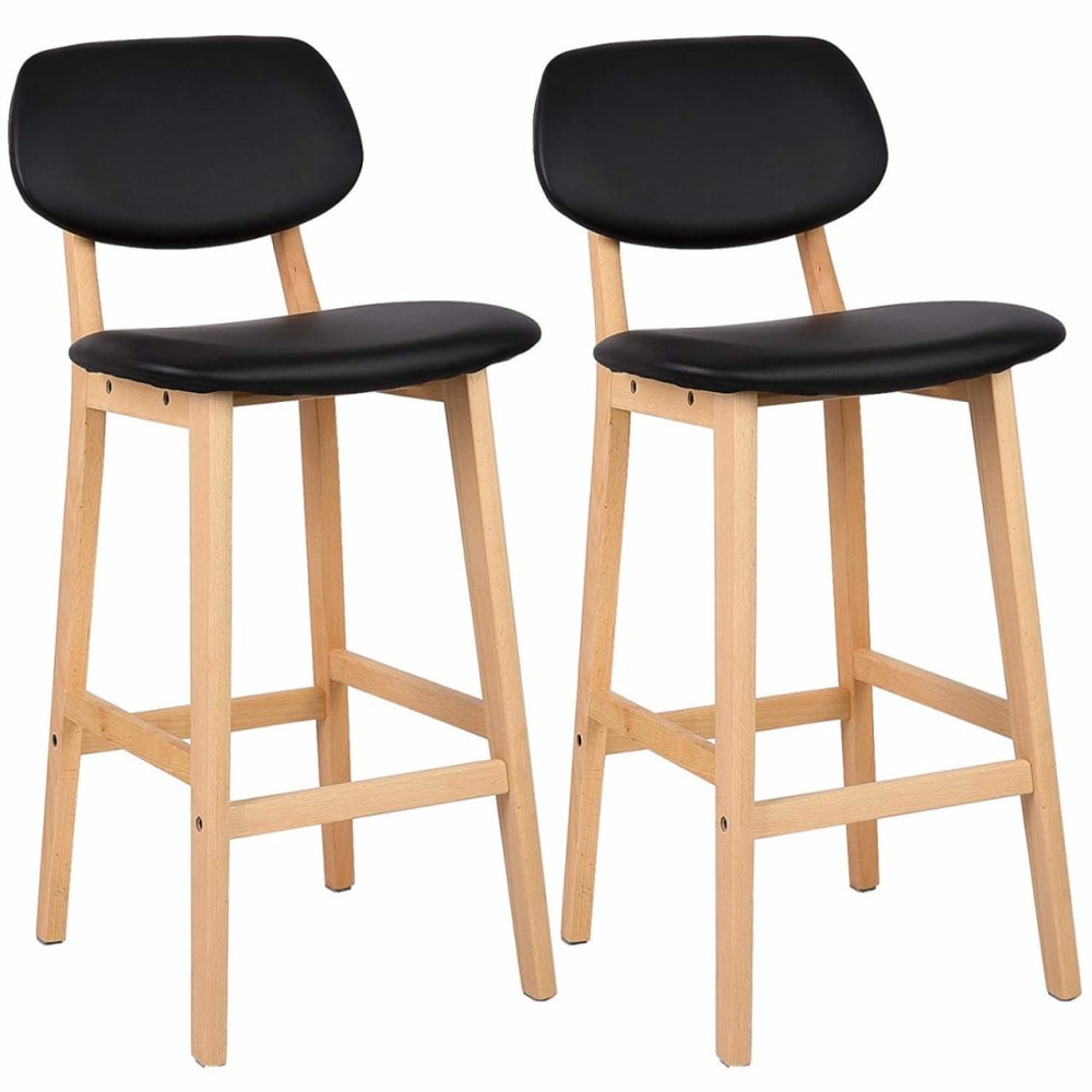 Tabourets de bar en bois marron 43 x 37.5 x 91.5 cm Tabourets de bar en bois marron 43 x 37.5 x 91.5 cm