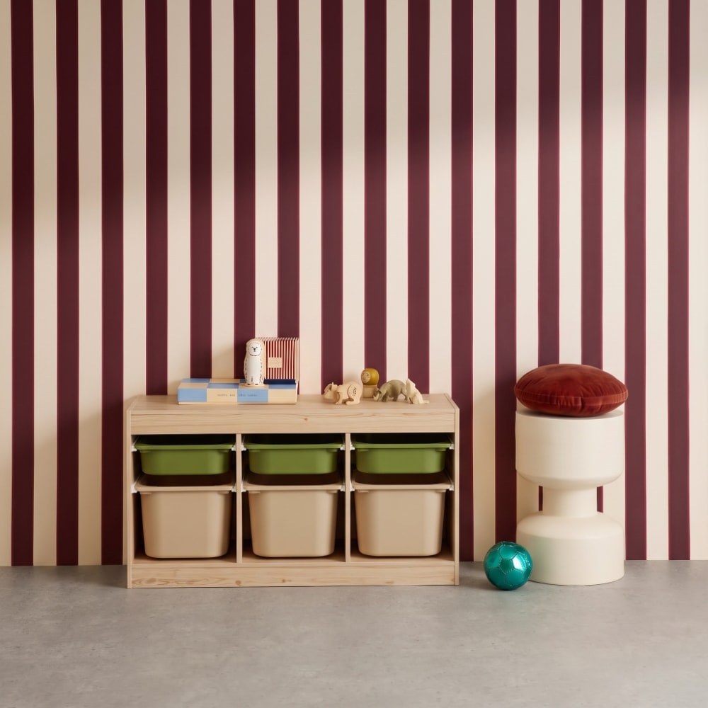 sweeek Kinder-Aufbewahrungsmöbel 6 Behälter olivgrün/beige style modern - Spanplatte