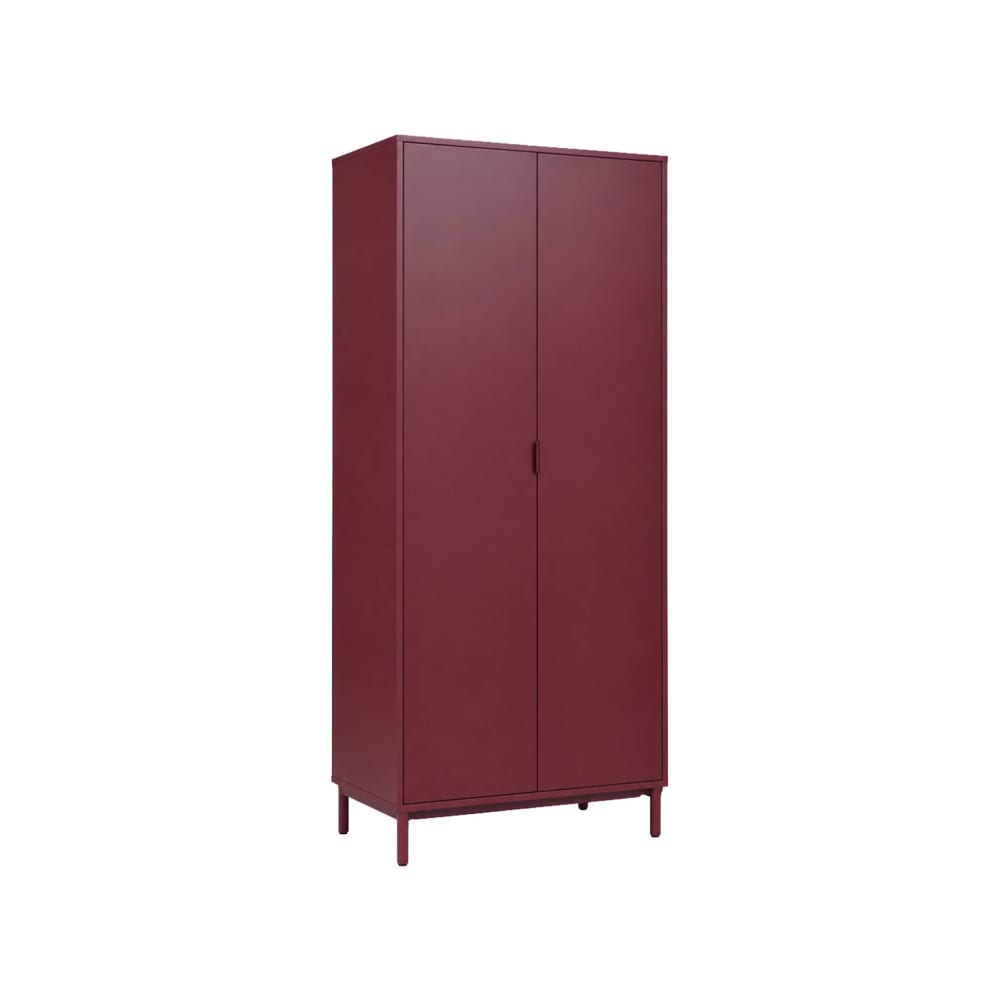 Dressing décor bois et métal 2 étagères 1 penderie bordeaux