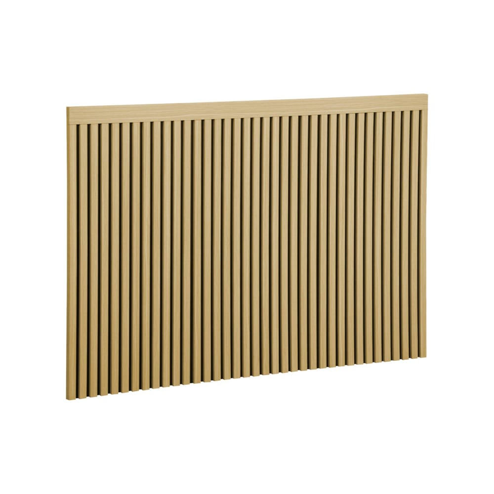 sweeek Kopfteil mit Holzdekor-Latten naturfarben 140cm style modern Braun Spanplatte