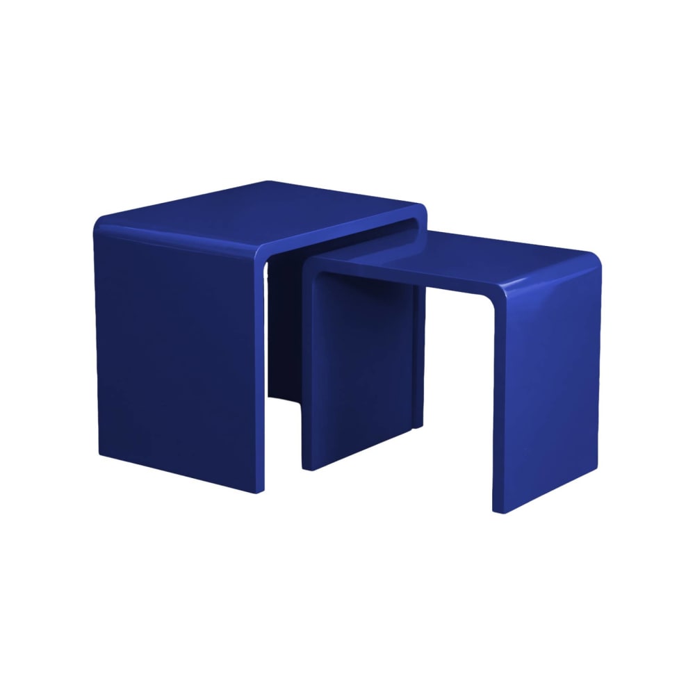 2er-Set Satztische blau mit Hochglanz-Oberfläche - Maisons Du