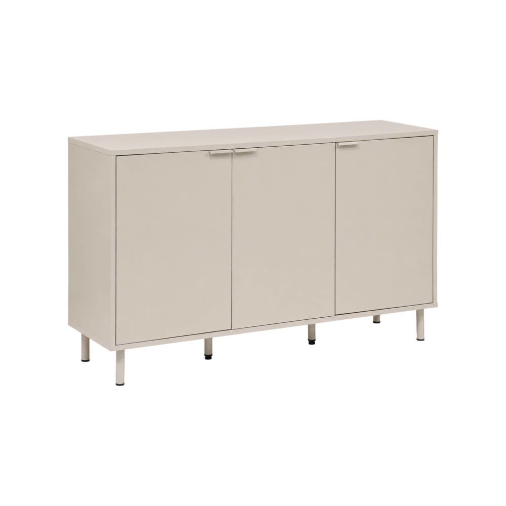 Sideboard Holzdekor und Metall 3 Türen 120cm beige - Maisons Du