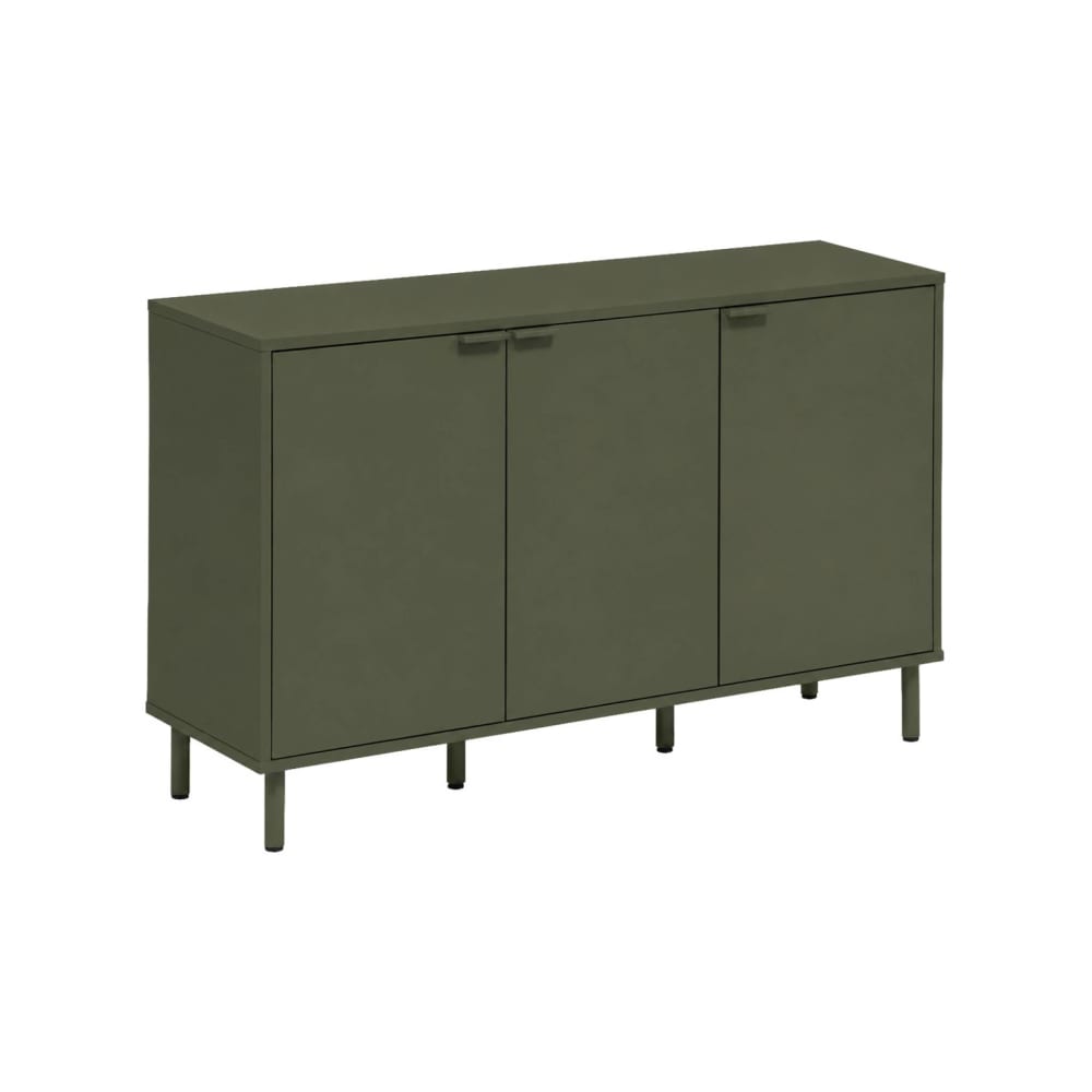 Sideboard Holzdekor und Metall 3 Türen 120cm khaki - Maisons Du