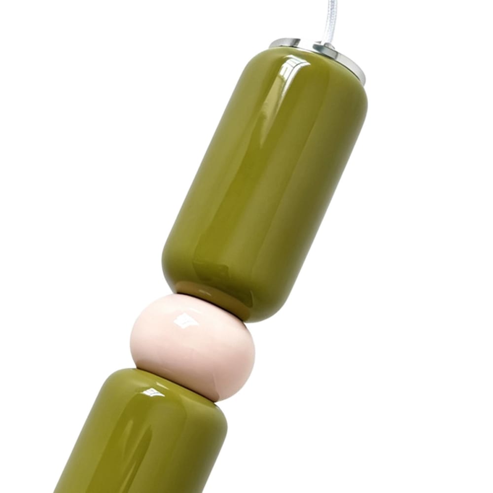 Suspension intérieur céramique et verre d8cm kaki — vue 4