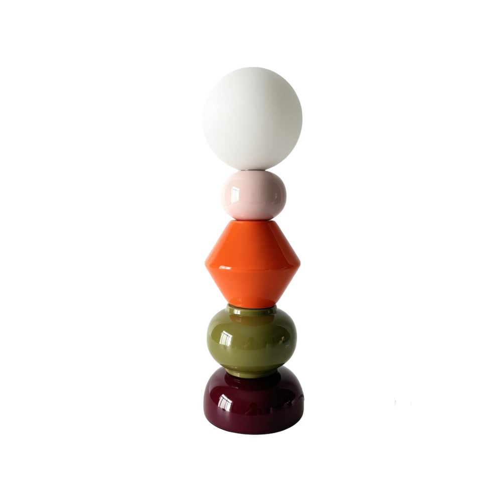 Lampe de table céramique et verre d13cm bordeaux — vue 4