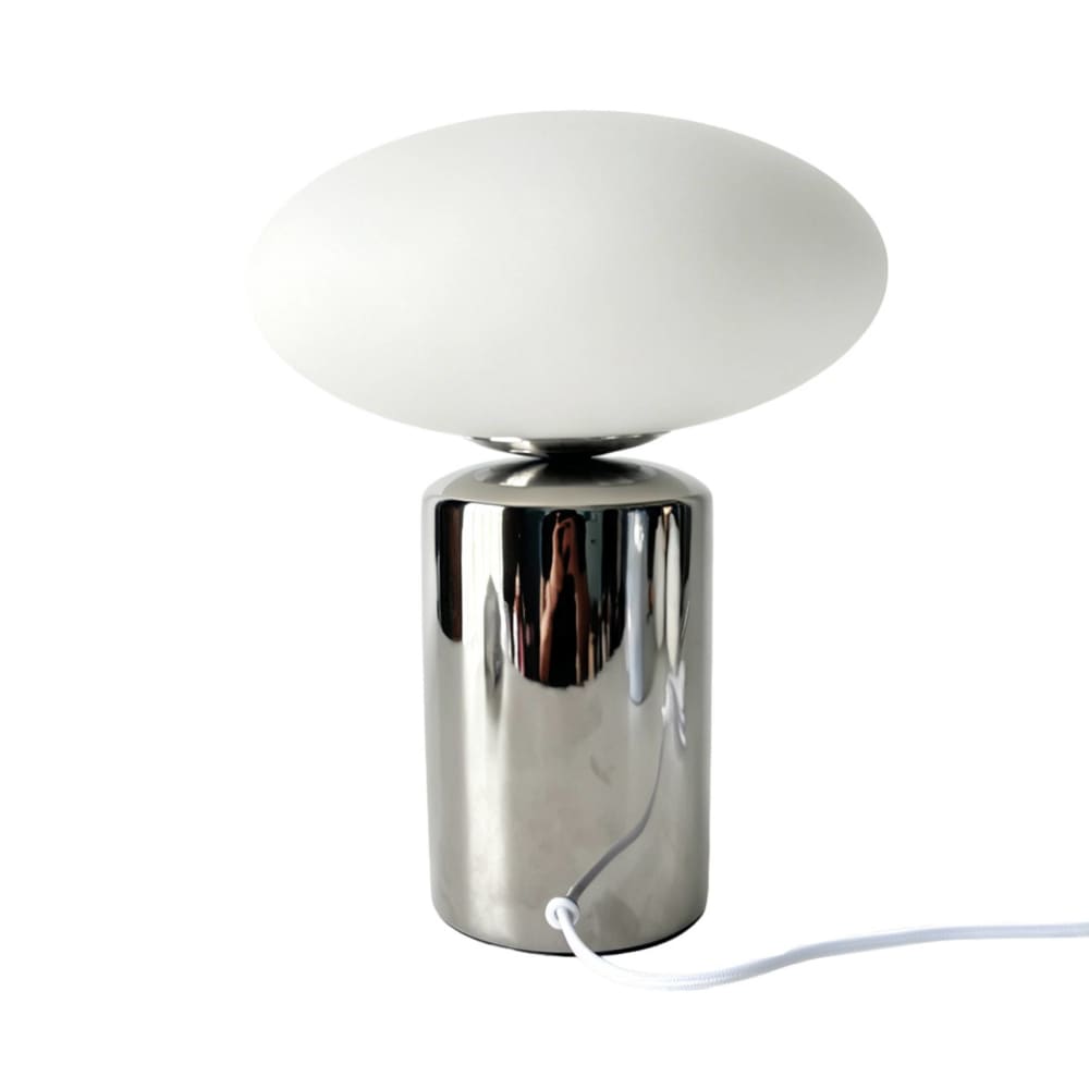 Lampe de table céramique et verre d25,5cm chromé — vue 4