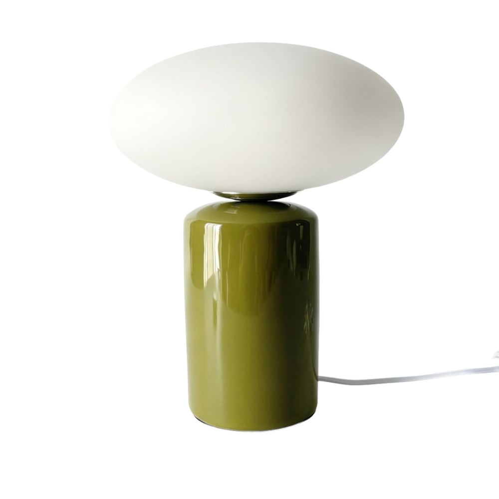 Lampe de table céramique et verre d25,5cm kaki — vue 4