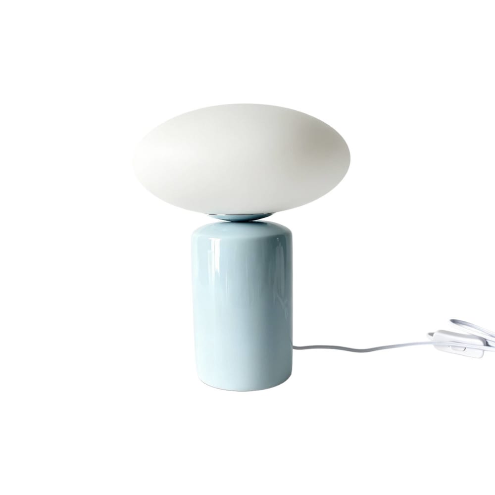 Lampe de table céramique et verre d25,5cm bleu clair — vue 4