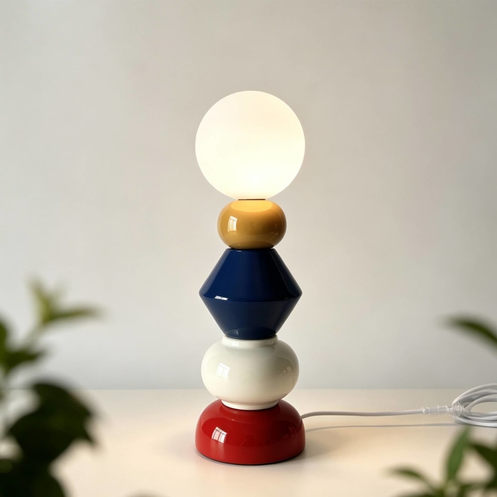 Lampe de table céramique et verre d13cm terracotta
