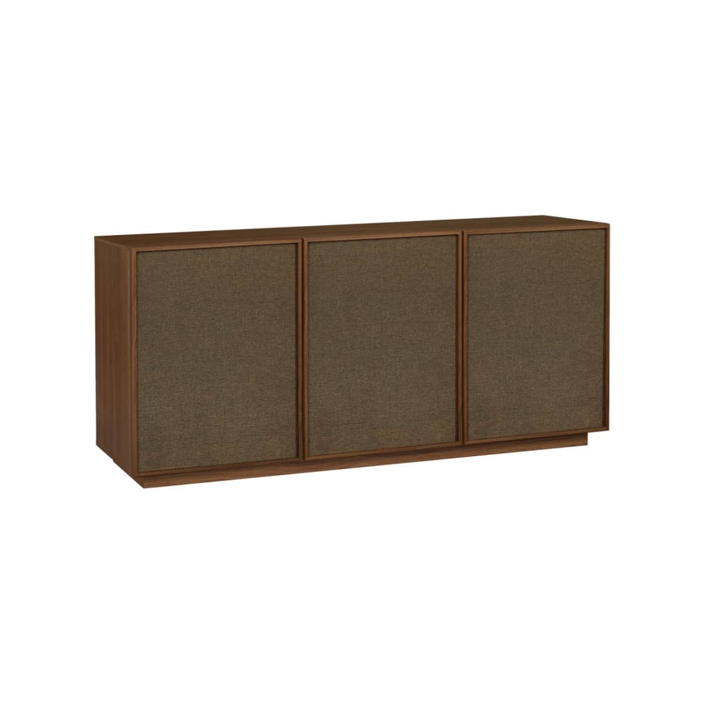 Sideboard 3 Türen Holzdekor nussbaum und Stoff 160cm - Maisons Du