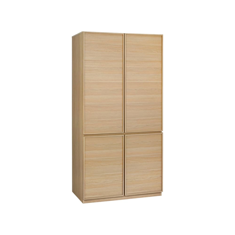 sweeek Kleiderschrankmodul Holzdekor naturfarben 4 Türen style classic chic Braun Holz