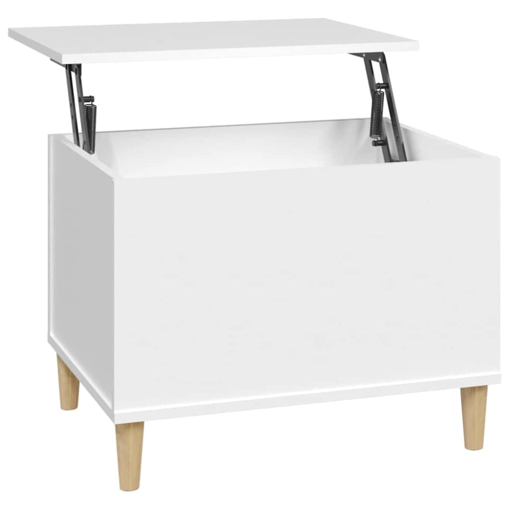 Table basse bois transformé blanc  60 x 44,5 x 45 cm