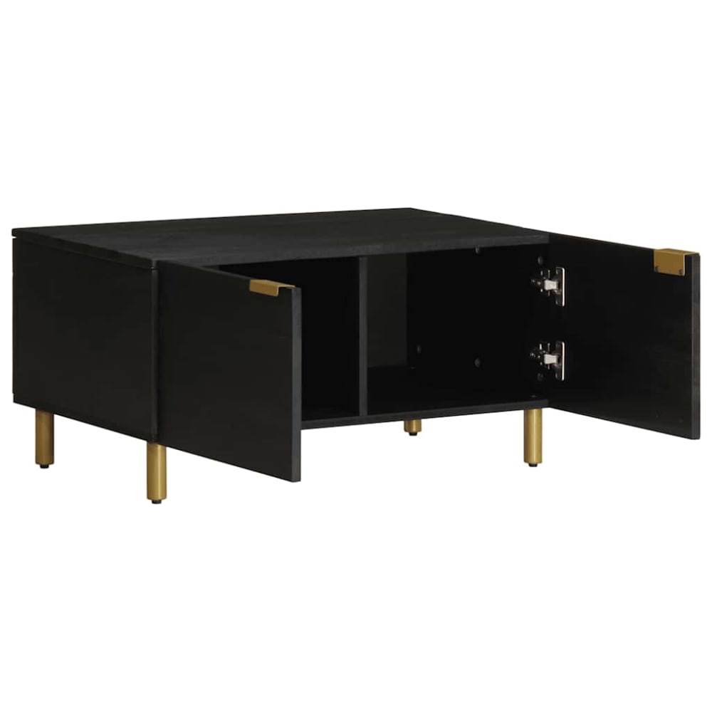 Table basse bois transformé noir  80 x 50 x 40 cm