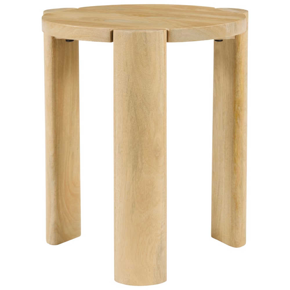 Runder Beistelltisch 38 cm aus massivem Mangoholz in heller Farbe
