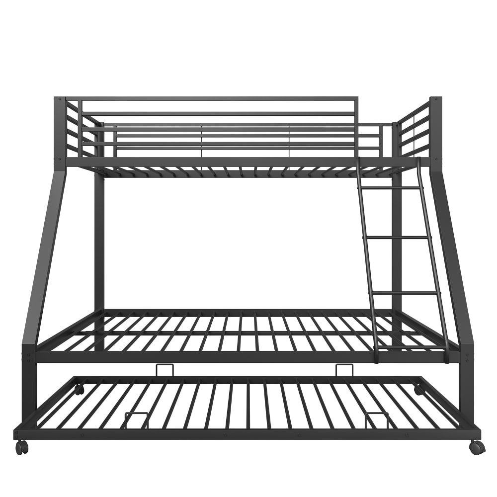 Lit superpose en acier noir avec escamotable 90x200 et 140x200 cm