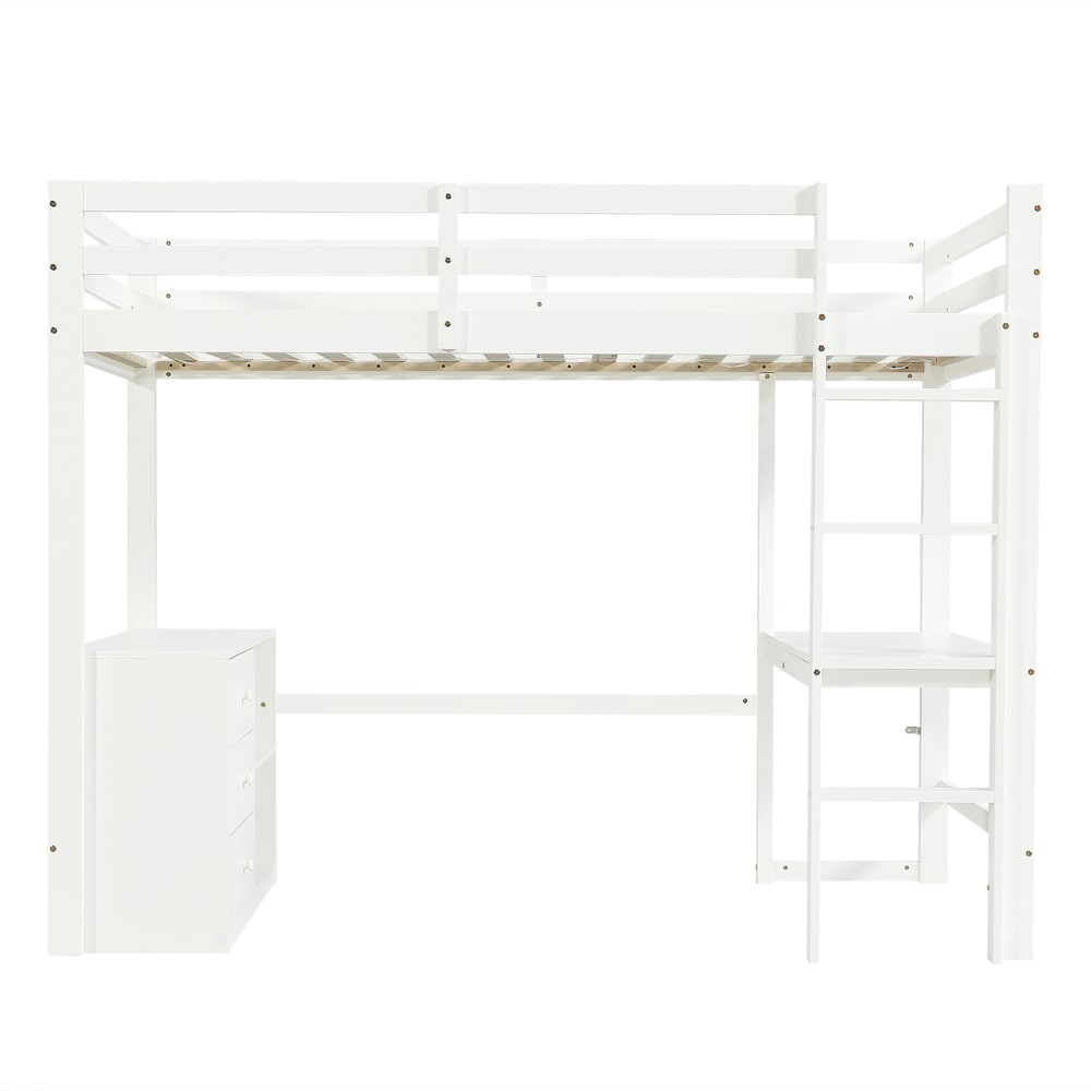 Lit superposé en pin blanc 90x200cm Lit superposé en pin blanc 90x200cm