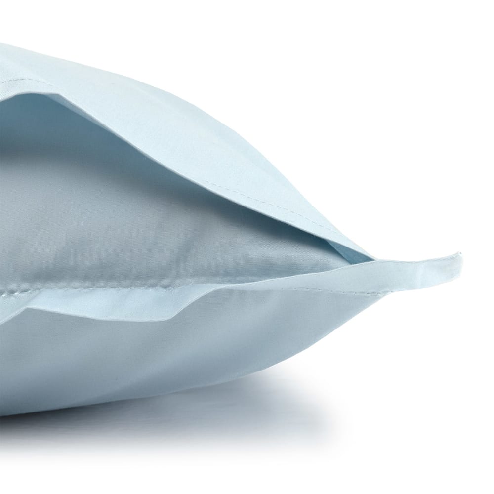 Taie d'oreiller en percale de coton bleu 65 x 65 cm — vue 4