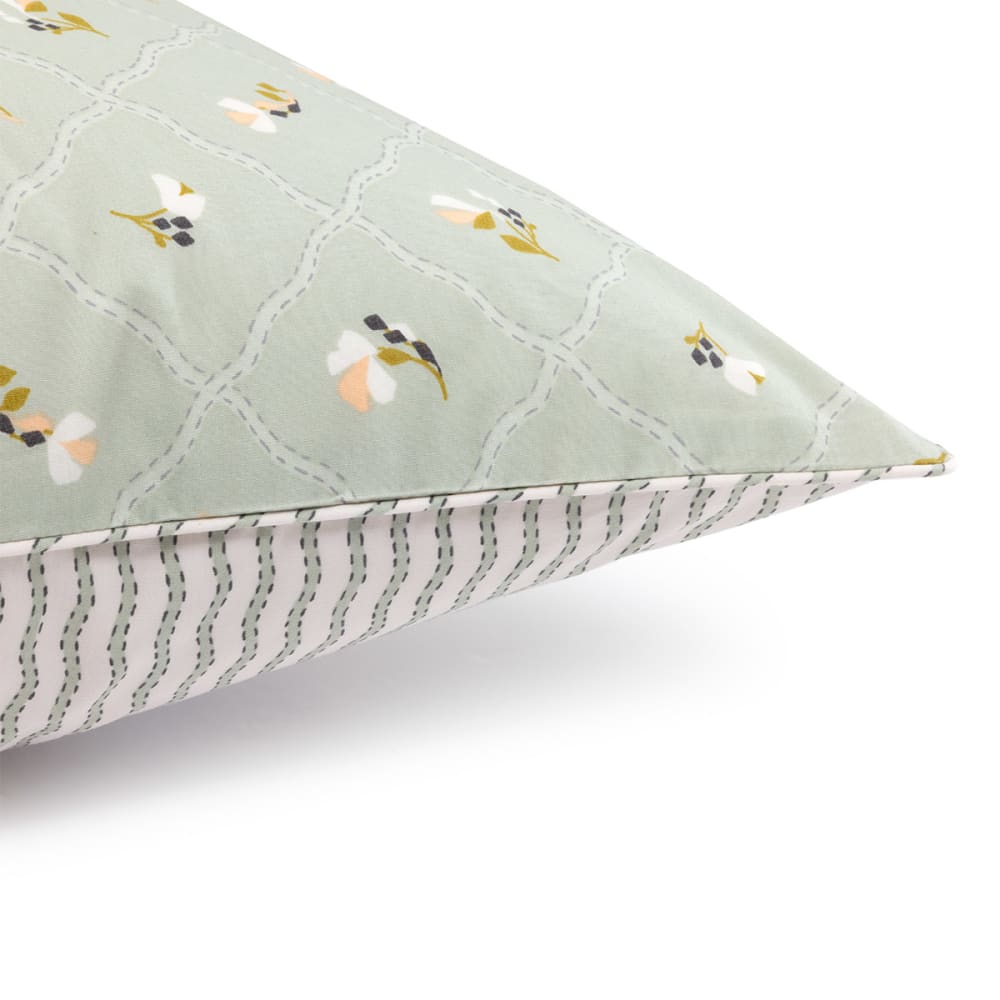 Taie d'oreiller en percale de coton vert 65 x 65 cm — vue 4