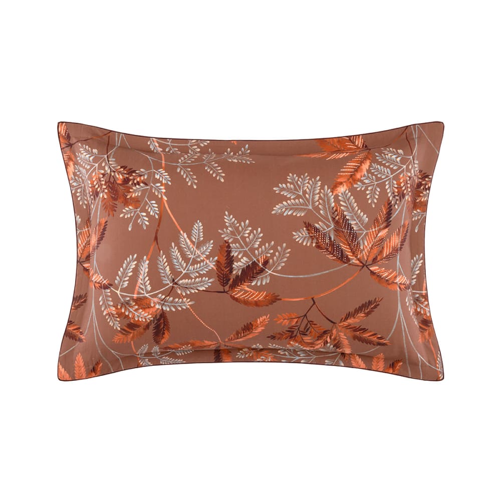 Taie d'oreiller en satin de coton marron 50 x 75 cm