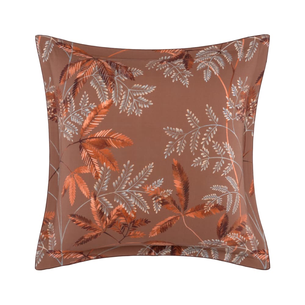 Taie d'oreiller en satin de coton marron 65 x 65 cm