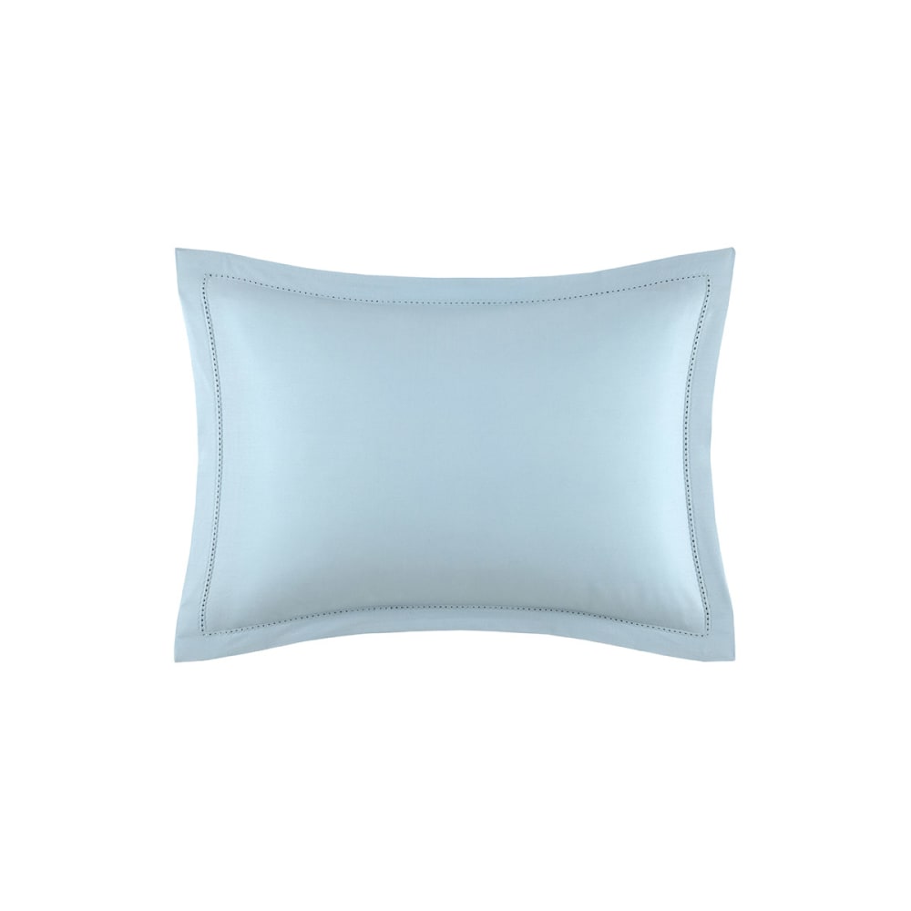 Taie d'oreiller en percale de coton bleu 30 x 40 cm