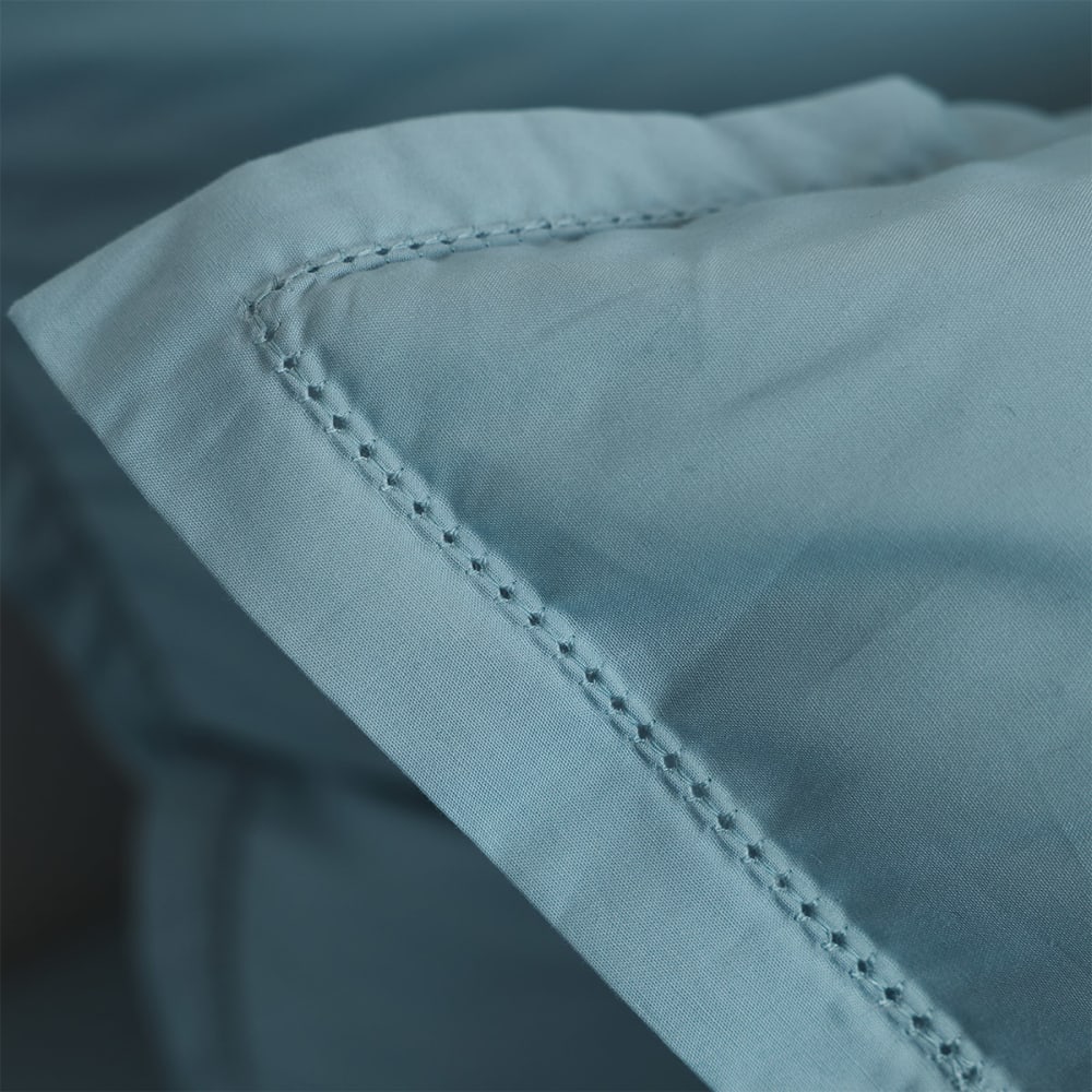 Taie d'oreiller en percale de coton bleu 30 x 40 cm — vue 4