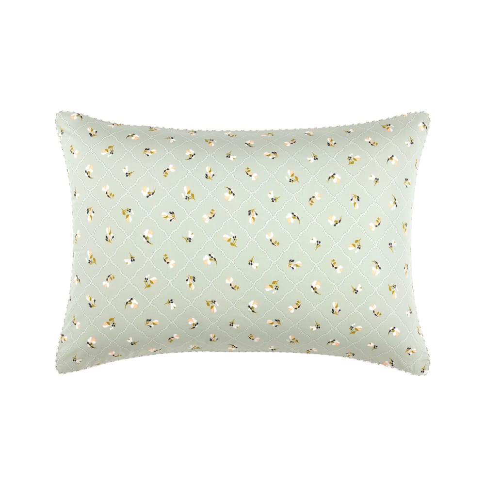 Taie d'oreiller en percale de coton vert 50 x 75 cm