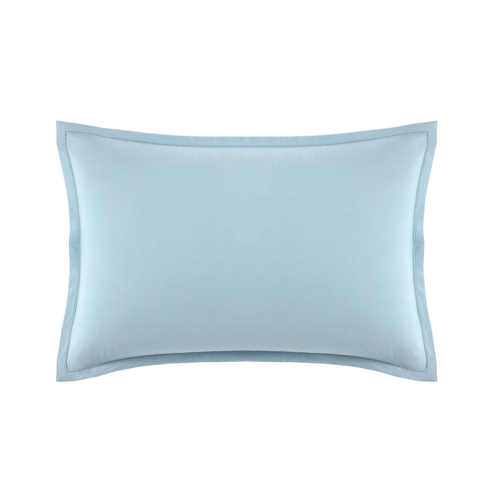Taie d'oreiller en percale de coton bleu 50 x 75 cm