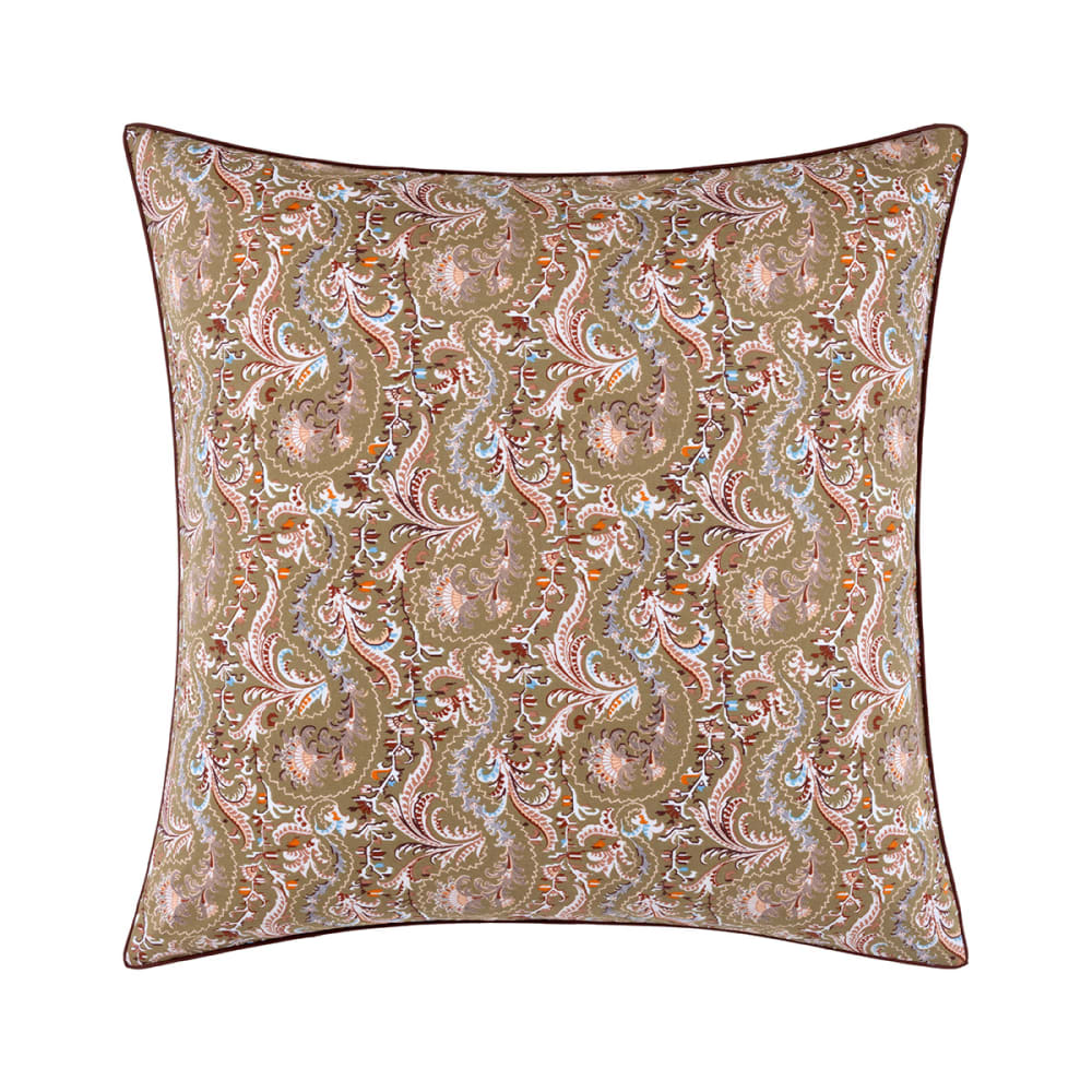 Taie d'oreiller en percale de coton vert 65 x 65 cm