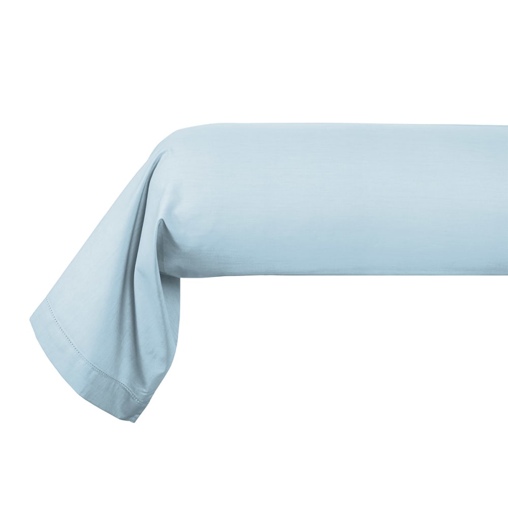 Taie d'oreiller en percale de coton bleu 85 x 210 cm