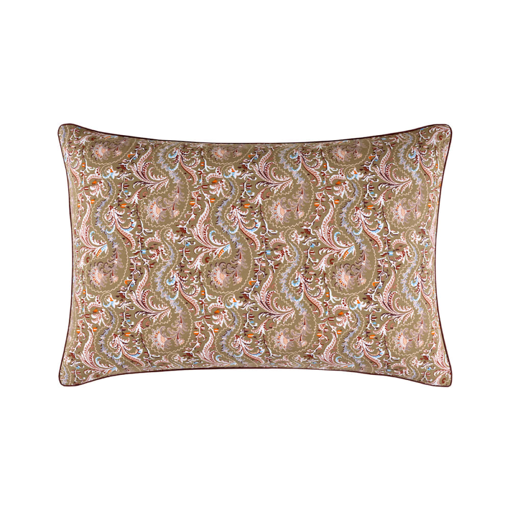 Taie d'oreiller en percale de coton vert 50 x 75 cm