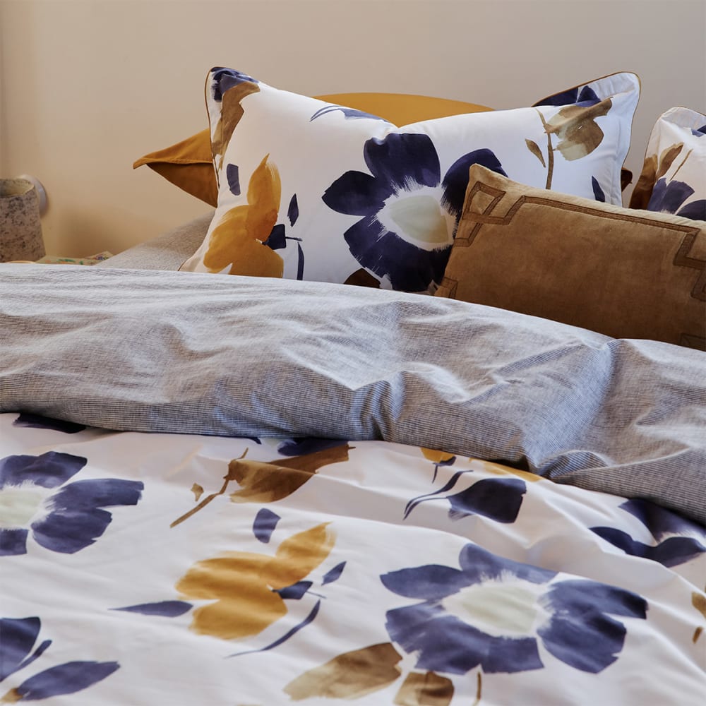 Taie d'oreiller en percale de coton bleu 65 x 65 cm — vue 4