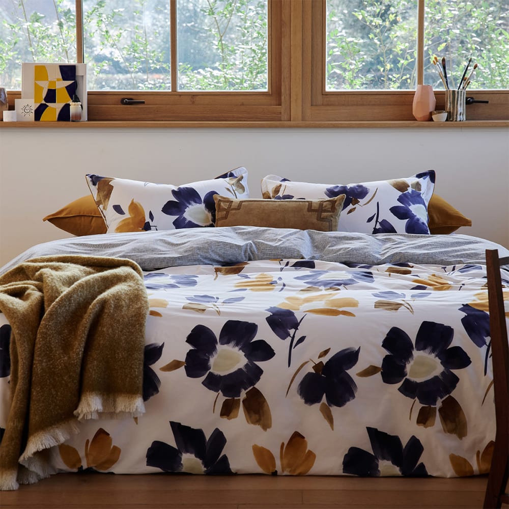 Drap housse en percale de coton gris 180 x 200 cm — vue 3