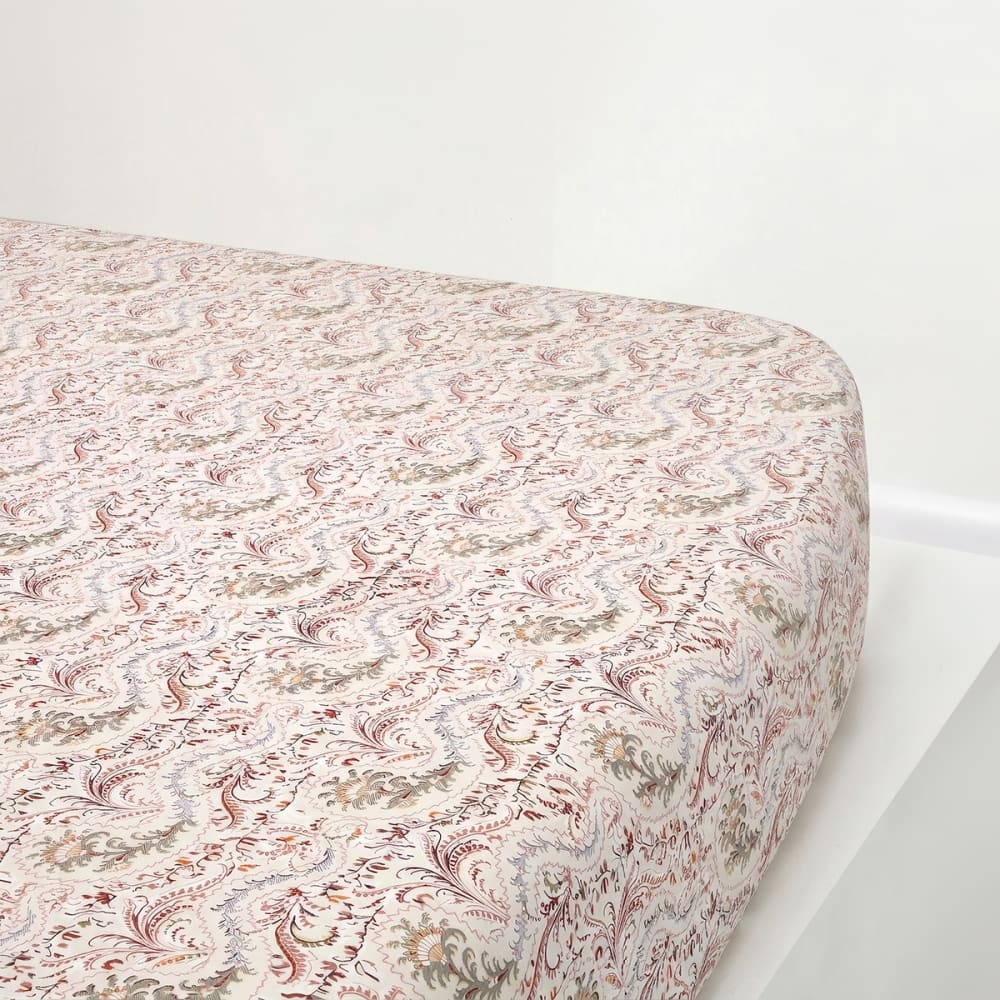Drap housse en percale de coton ecru 200 x 200 cm