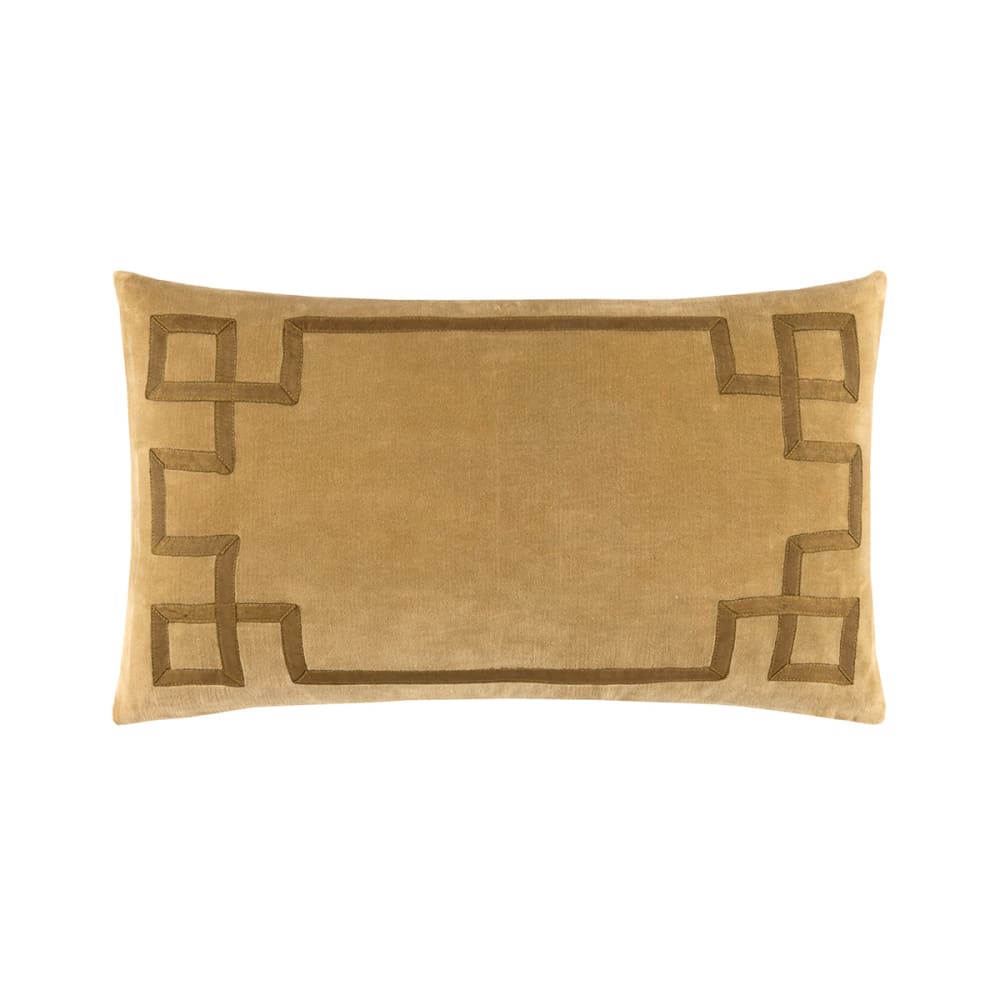 Housse de coussin en velours marron 33 x 57 cm