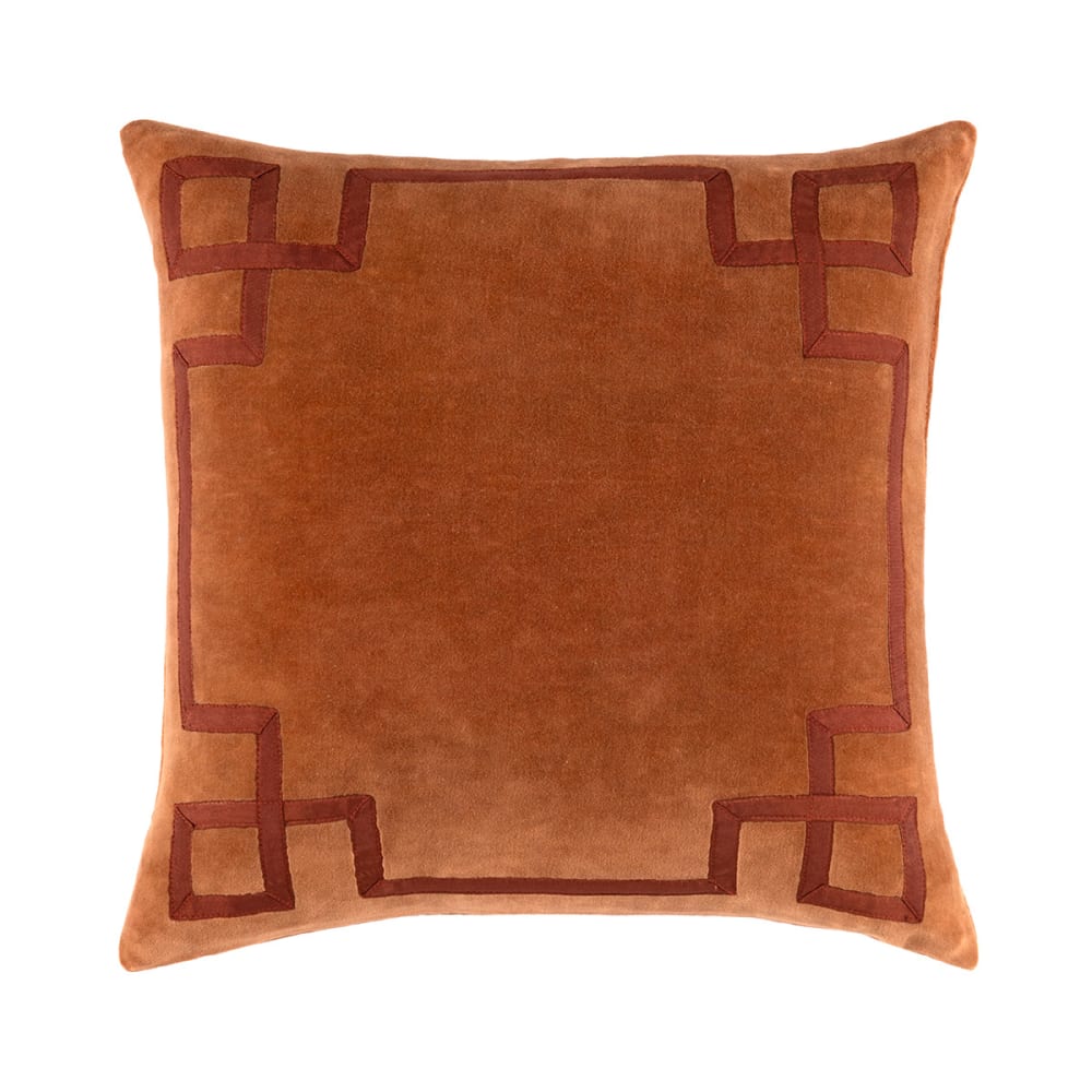 Housse de coussin en velours marron 45 x 45 cm