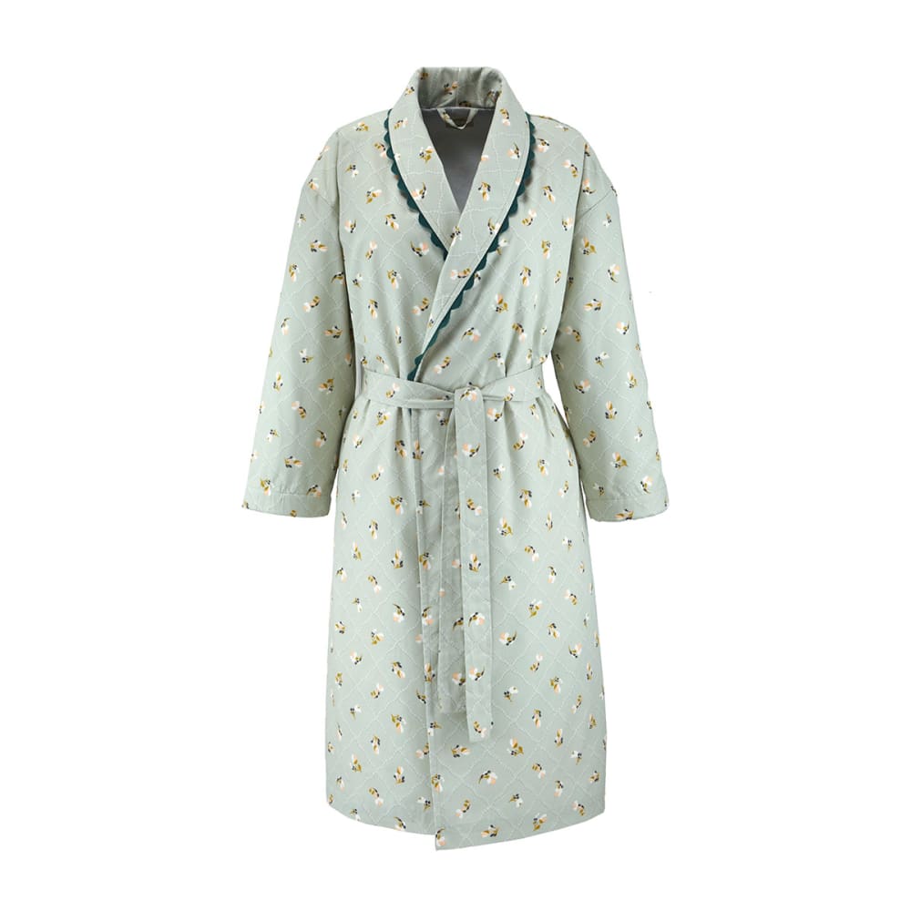 Peignoir en  percale de coton vert l