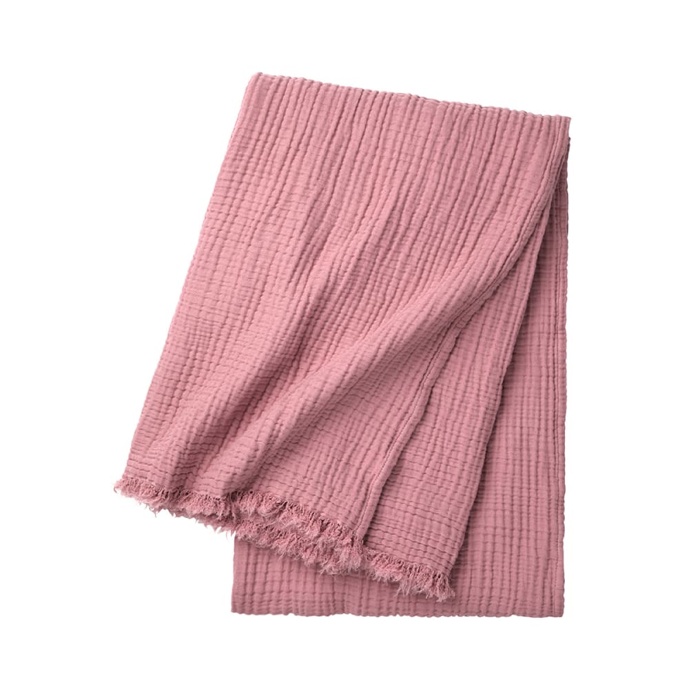 Plaid en gaze de coton rose 130 x 170 cm — vue 3
