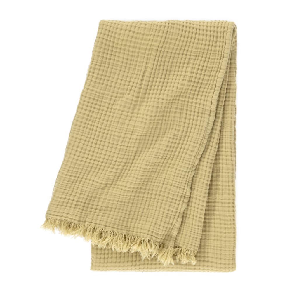 Plaid en gaze de coton jaune 130 x 170 cm
