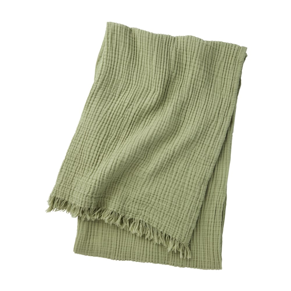 Plaid en gaze de coton vert 130 x 170 cm