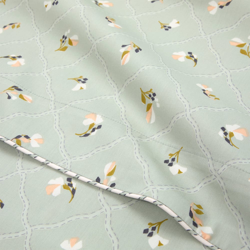 Drap plat en percale de coton vert 270 x 300 cm — vue 4