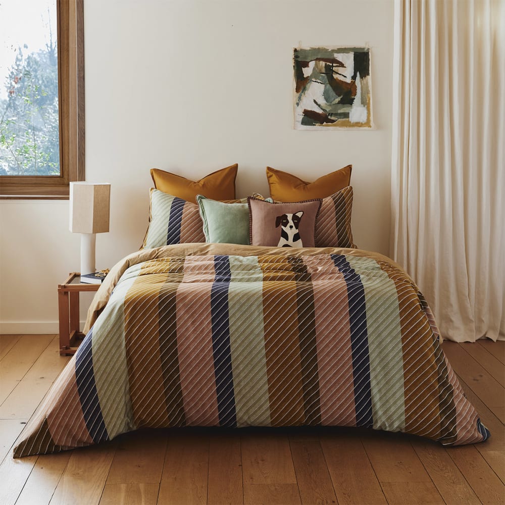 Drap plat en satin de coton lavé multicouleurs 240 x 300 cm — vue 3