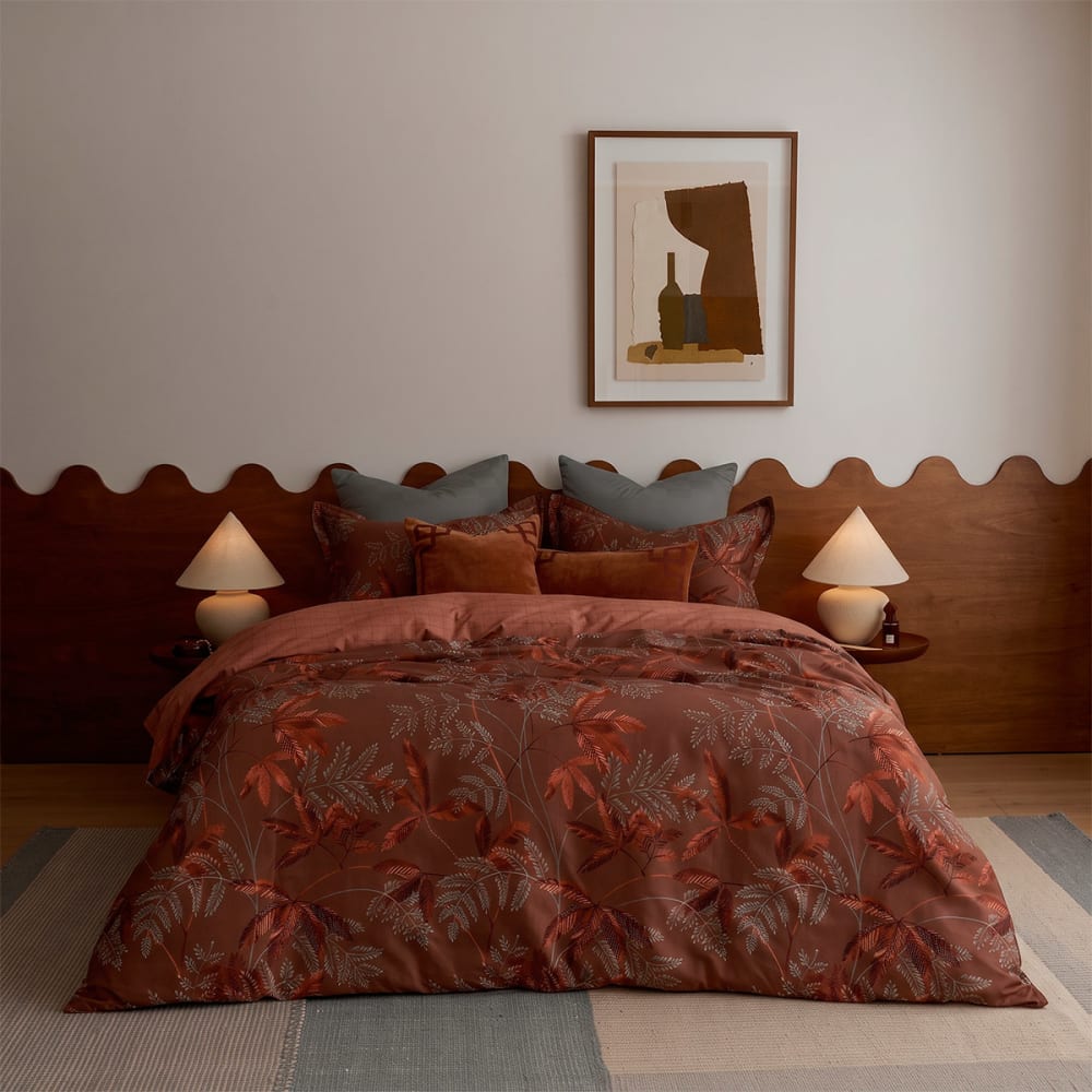 Drap plat en satin de coton marron 240 x 300 cm — vue 3