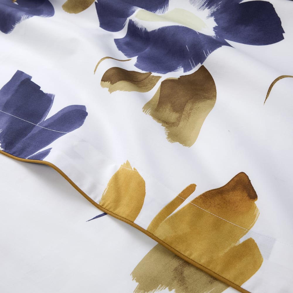 Drap plat en percale de coton bleu 270 x 300 cm — vue 4
