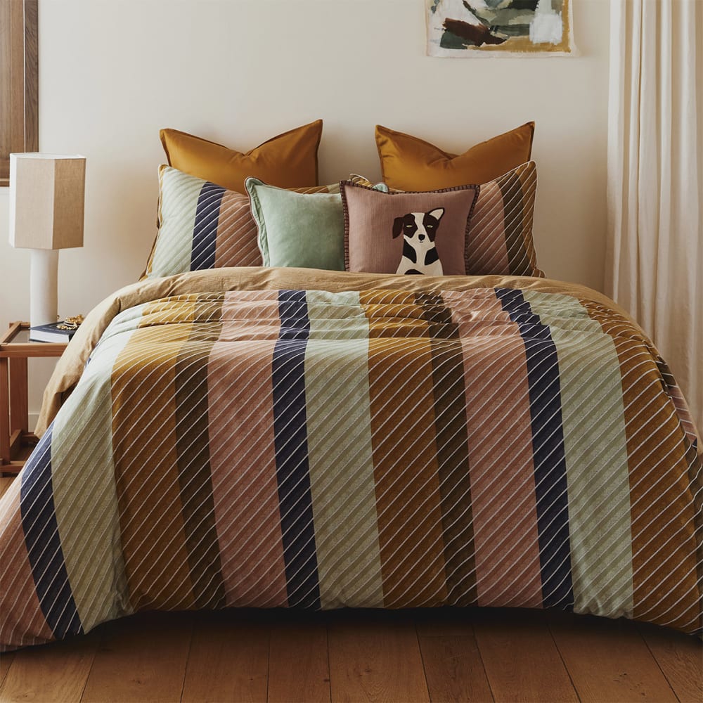 Drap plat en satin de coton lavé multicouleurs 270 x 300 cm — vue 4