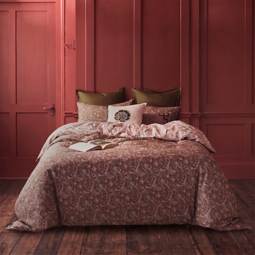 Housse de couette en percale de coton vert 240 x 220 cm